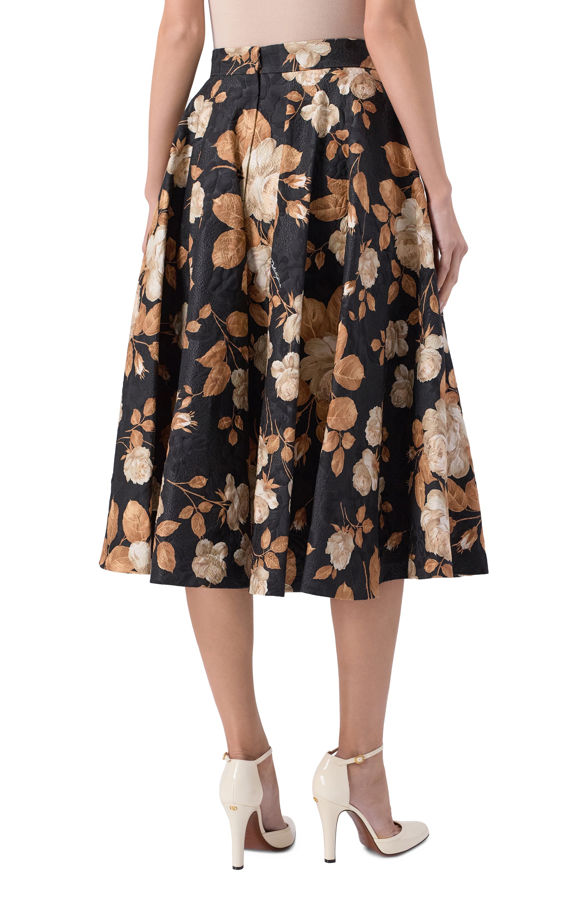 Юбка из хлопка и шелка DOLCE & GABBANA, арт. F4C6FT/FSTBR, фото 4