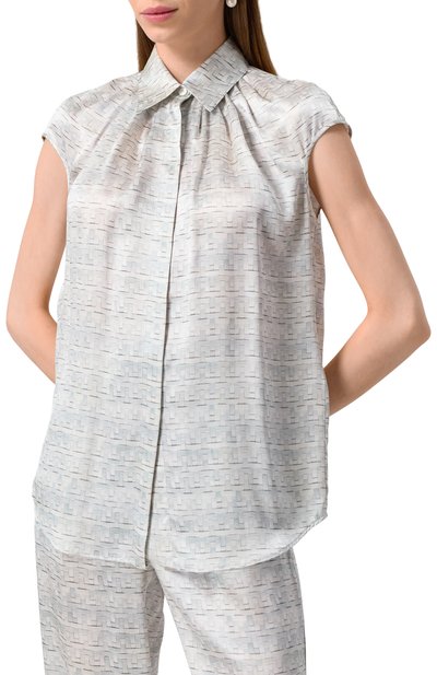 Атласная блузка KITON, арт. D51420K0926E01, фото 3