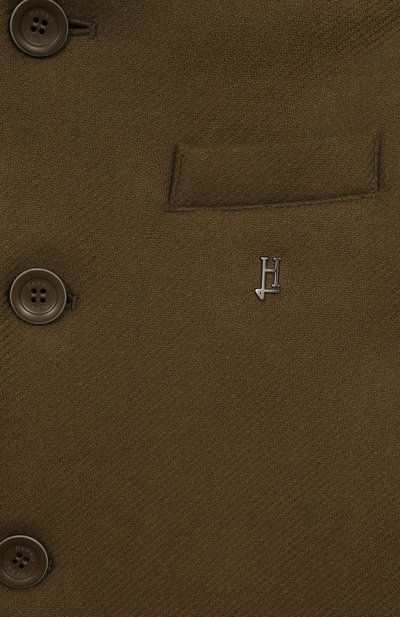 Шерстяное пальто HERNO хаки цвета по цене 57900 руб., арт. GC000028B/33344/4-8, фото 3 Шерстяное пальто HERNO, арт. GC000028B/33344/4-8, фото 3