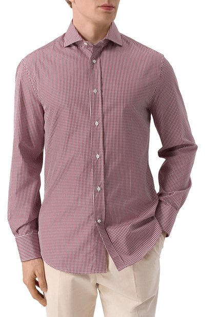 Хлопковая рубашка BRUNELLO CUCINELLI бордового цвета по цене 89950 руб., арт. MY6451718, фото 3 Хлопковая рубашка BRUNELLO CUCINELLI, арт. MY6451718, фото 3