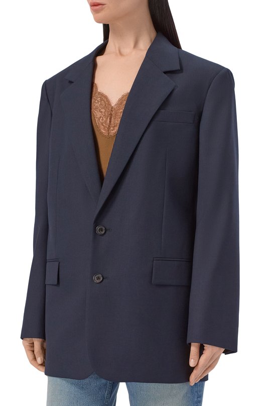 Шерстяной жакет Saint Laurent 858458/Y2J02 Синий  858458/Y2J02 Фото 3