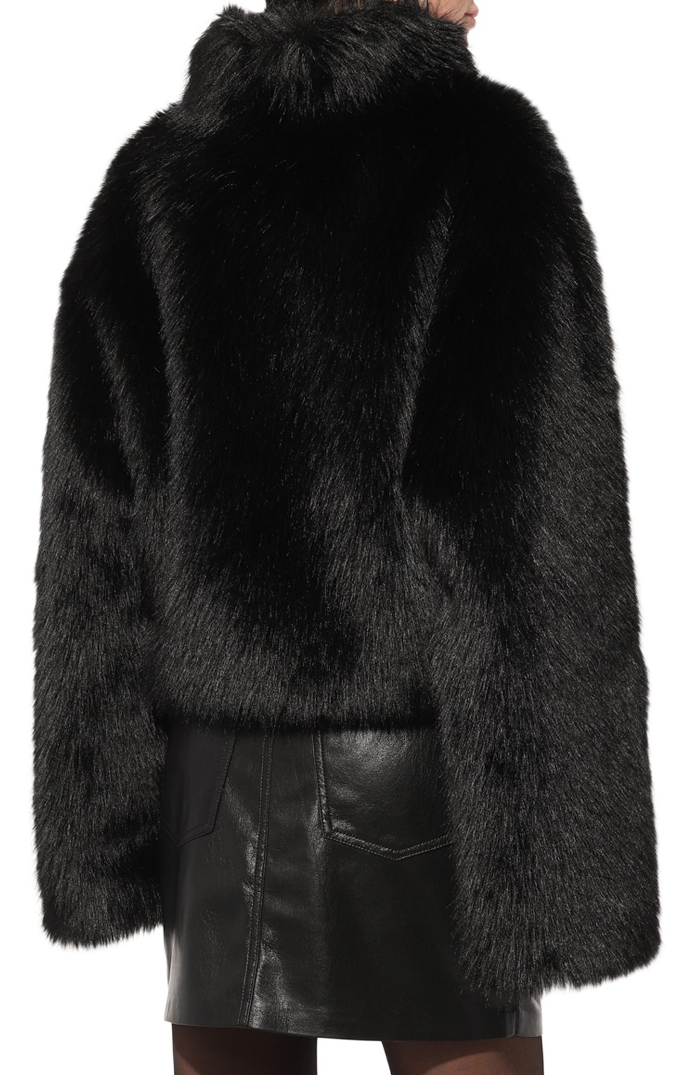 Шуба из экомеха FLASHIN черного цвета по цене 67510 руб., арт. FF25CFS, фото 4 Шуба из экомеха FLASHIN, арт. FF25CFS, фото 4