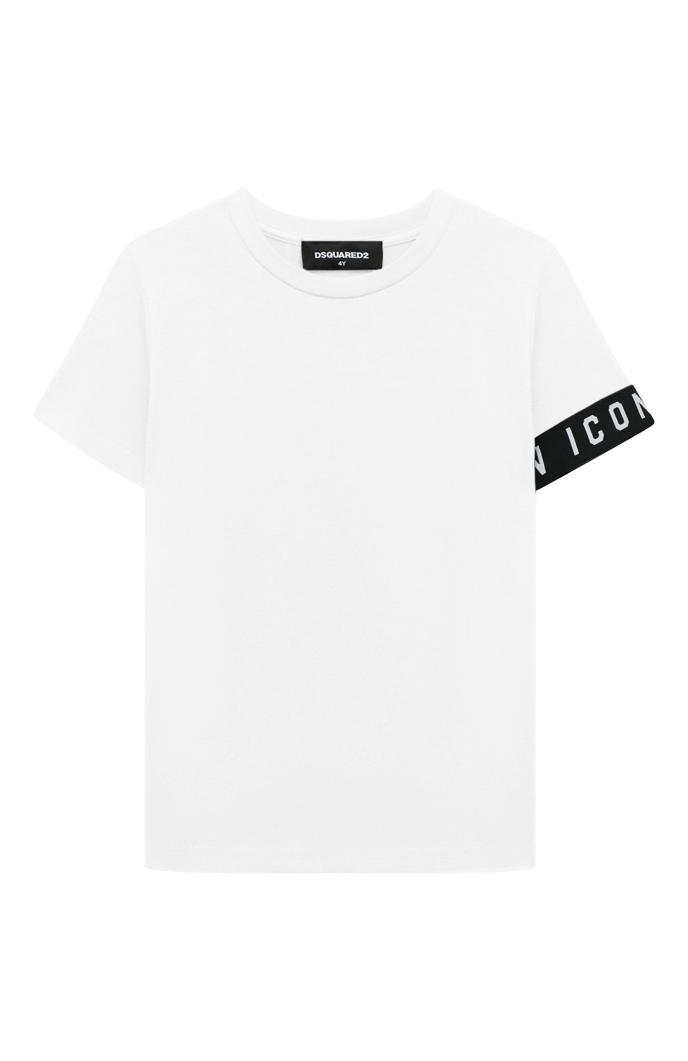 Хлопковая футболка DSQUARED2 белого цвета по цене 7260 руб., арт. DQ1085/D008J, фото 1 Хлопковая футболка DSQUARED2, арт. DQ1085/D008J, фото 1