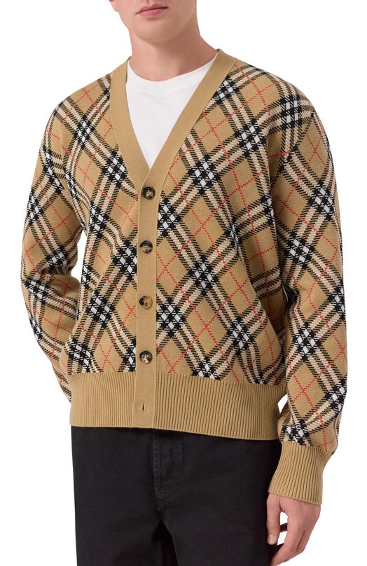Шерстяной кардиган Burberry 8110629 Бежевый  8110629 Фото 3