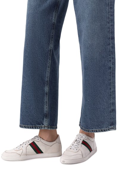 Кожане кеды stretch GUCCI молочного цвета по цене 96300 руб., арт. 865056/AAGFF, фото 2 Кожане кеды stretch GUCCI, арт. 865056/AAGFF, фото 2