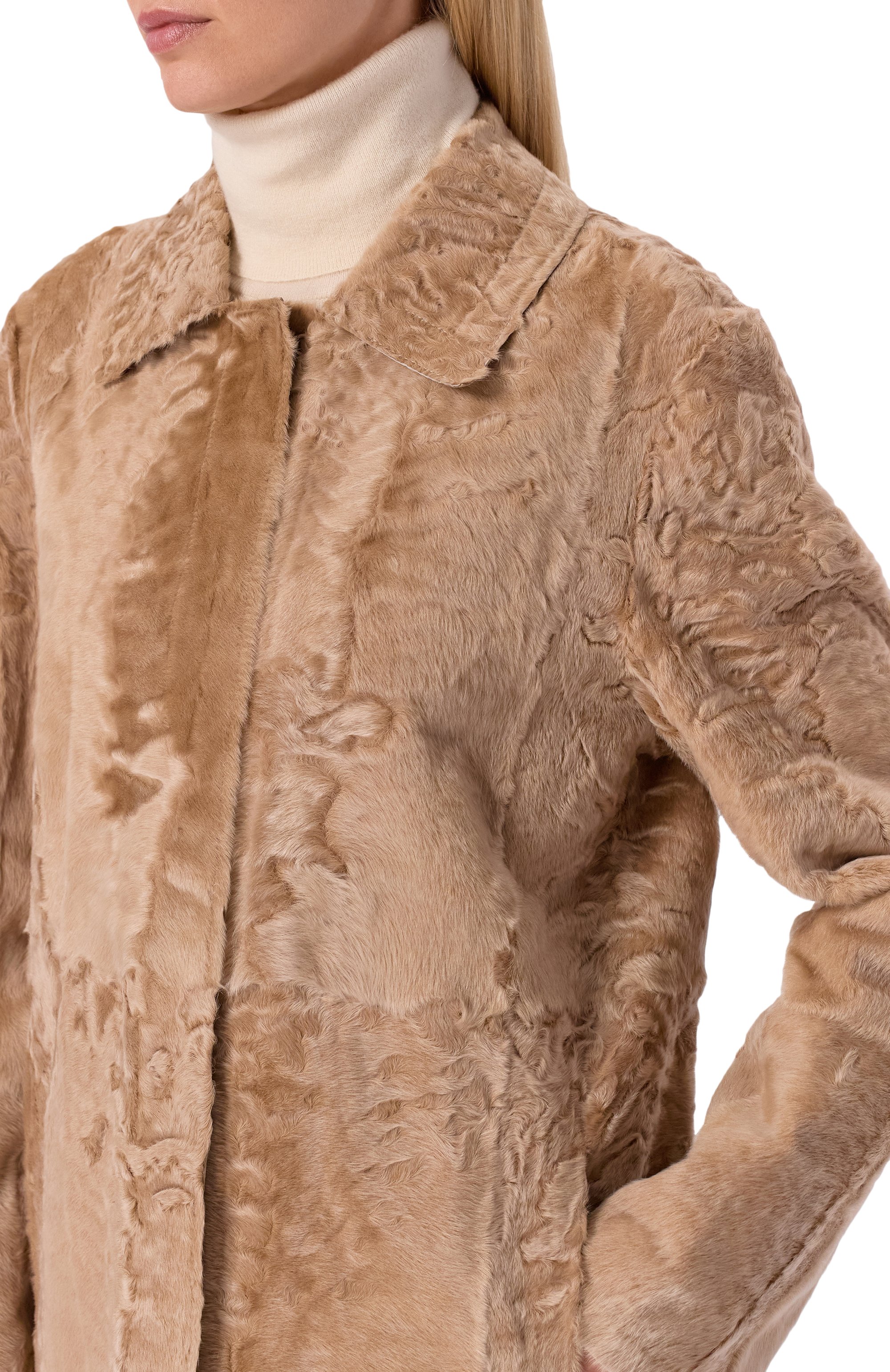 Шуба из свакары GIULIA GURMAN бежевого цвета по цене 1700020 руб., арт. 2505P40, фото 5 Шуба из свакары GIULIA GURMAN, арт. 2505P40, фото 5