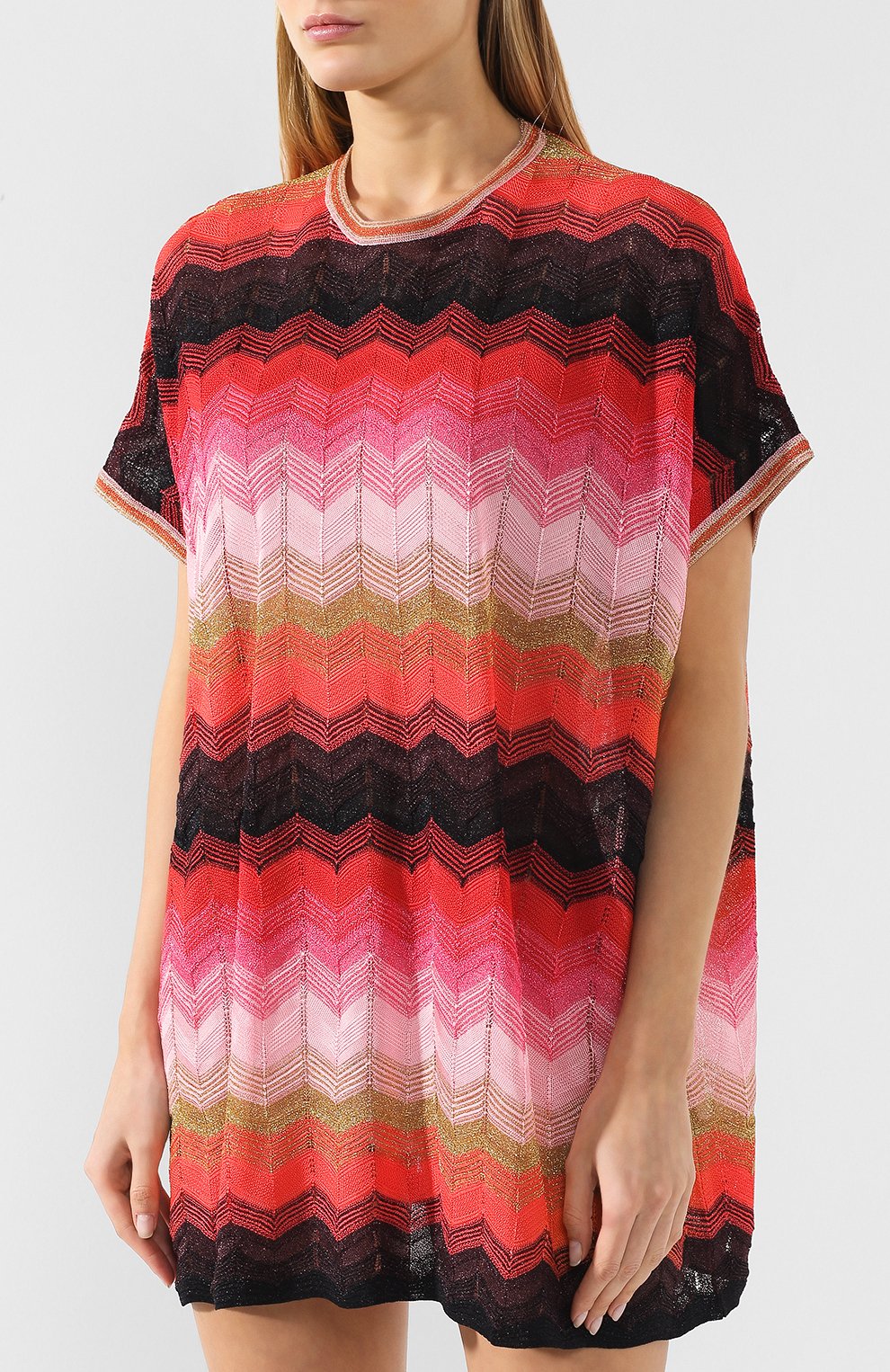 Платье свободного кроя M MISSONI красного цвета по цене 34350 руб., арт. 2DN00004/2K0029, фото 3 Платье свободного кроя M MISSONI, арт. 2DN00004/2K0029, фото 3