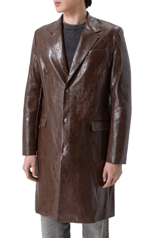 Пальто из вискозы Diesel A21091/0QMBU Коричневый  A21091/0QMBU Фото 3