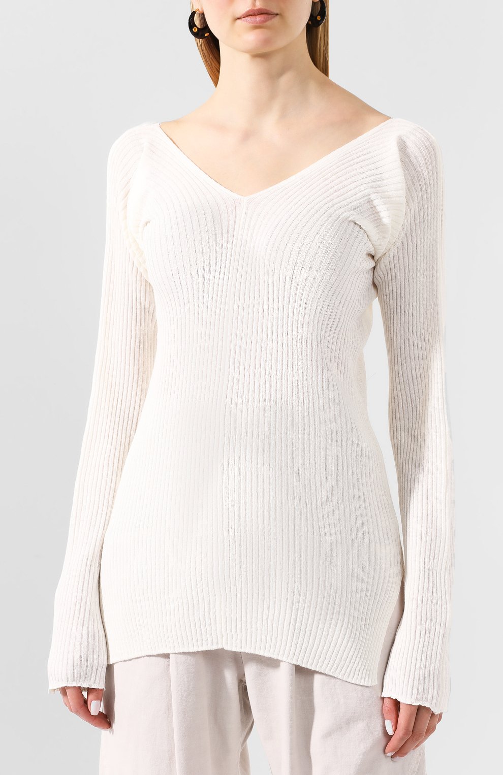 Льняной пуловер LOW CLASSIC, арт. L0W20SS_KN08WH, фото 3