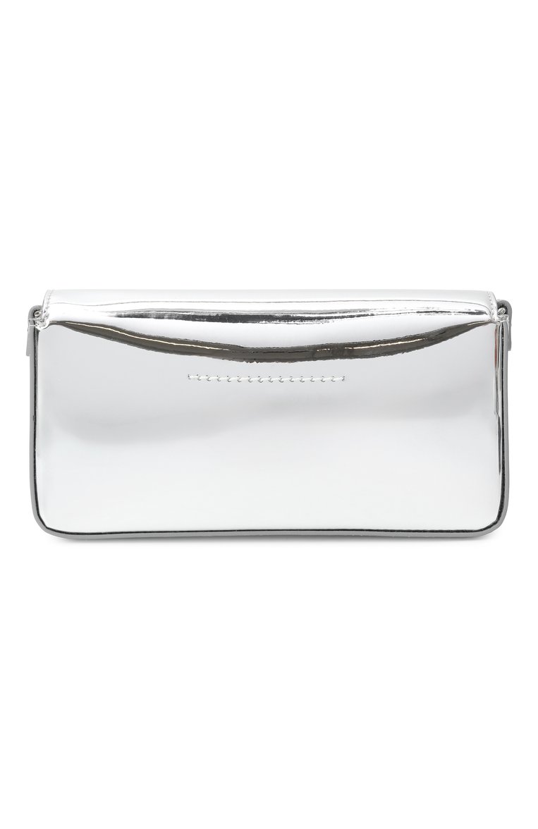 Женская сумка bracelet bag MM6 серебряного цвета, арт. SB6WG0018/P8322 | Фото 6 (Автоматизация состава: Проставлено; Автоматизация ТО: Проставлено; Ремень/цепочка: На ремешке; Размер: small; Материал: Экокожа)