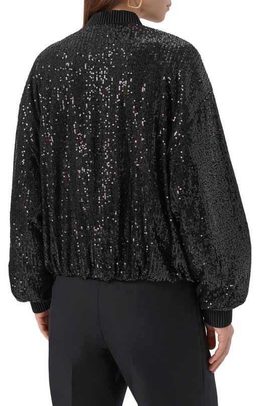 Бомбер с отделкой пайетками BOSS Orange 50548336 Чёрный  50548336 Фото 4