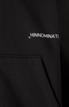 Женский хлопковая толстовка HINNOMINATE черного цвета, арт. HMABW01400 | Фото 6 (Драгоценные камни: Проставлено; Длина (для топов): Стандартные; Материал сплава: Проставлено; Рукава: Длинные; Женское Кросс-КТ: Кардиган-одежда; Стили: Кэжуэл; Материал внешний: Хлопок)