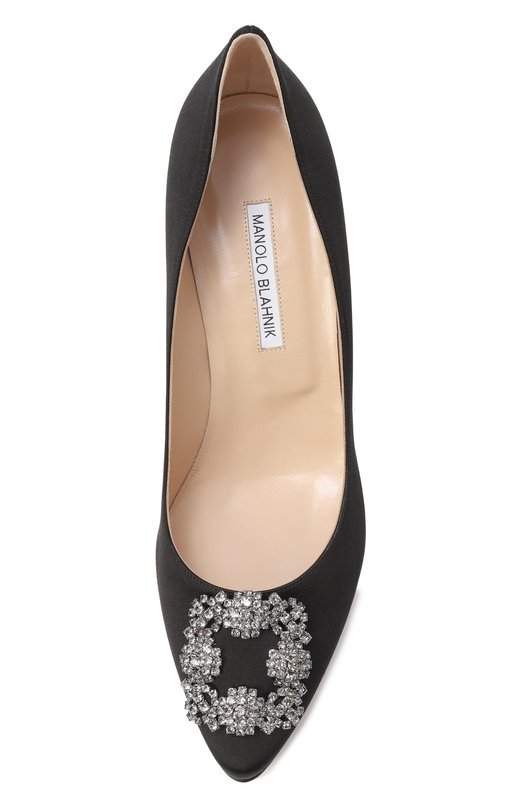 Текстильные туфли Hangisi 70 Manolo Blahnik 9XX-0662/SAT Чёрный  9XX-0662/SAT Фото 6