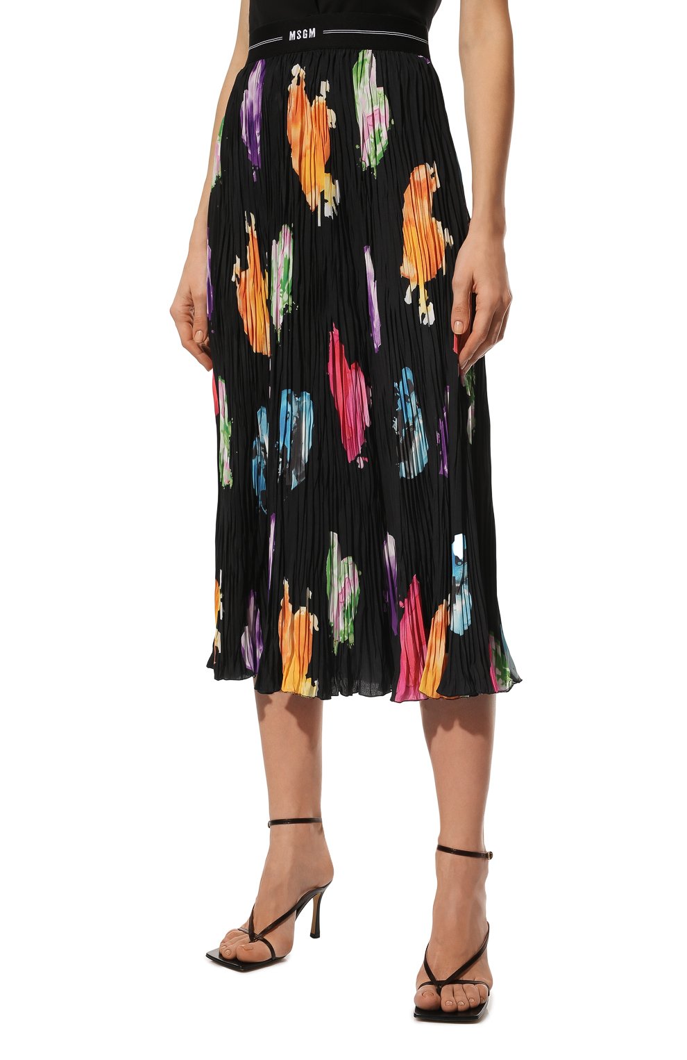 Плиссированная юбка MSGM черного цвета по цене 65850 руб., арт. 3241MDD28P 227265, фото 3 Плиссированная юбка MSGM, арт. 3241MDD28P 227265, фото 3