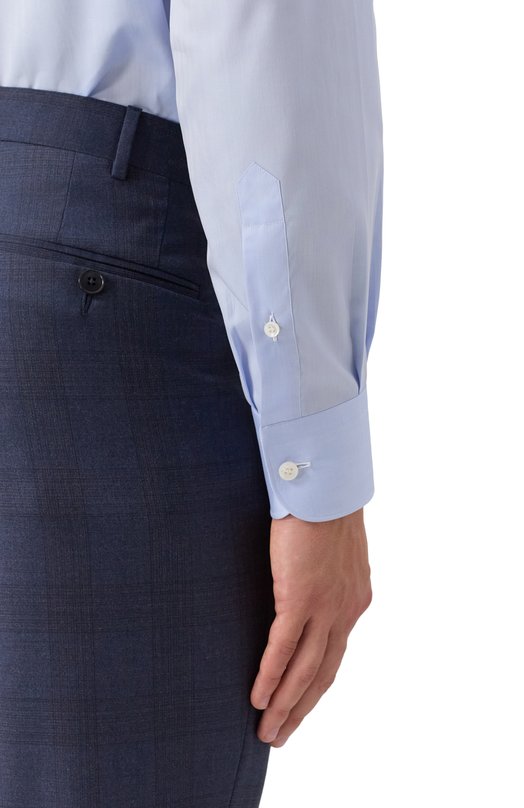Хлопковая сорочка Brioni RCB10M/P106I Голубой  RCB10M/P106I Фото 5