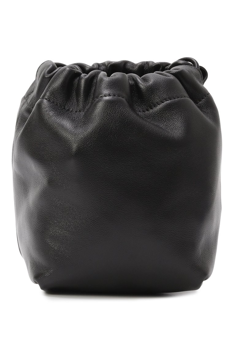 Женская сумка dumpling JIL SANDER черного цвета, арт. J07WG0090/P7365 | Фото 6 (Ремень/цепочка: На ремешке; Размер: mini; Материал: Натуральная кожа)