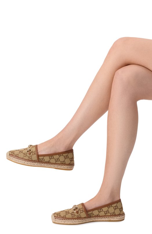 Текстильные эспадрильи Gucci 817244/9SF40 Бежевый  817244/9SF40 Фото 2