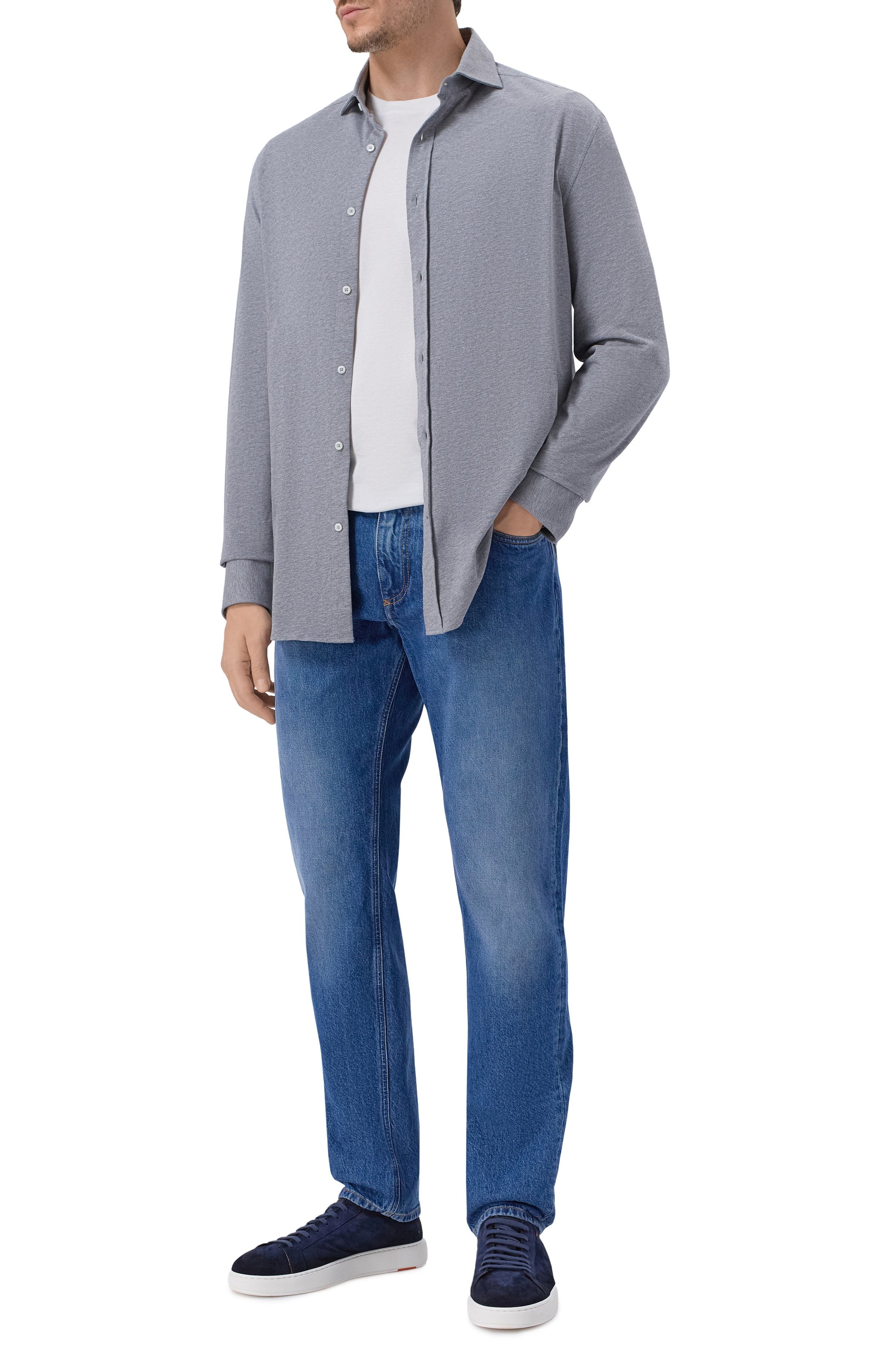 Хлопковая рубашка BRUNELLO CUCINELLI, арт. M0B136686, фото 2