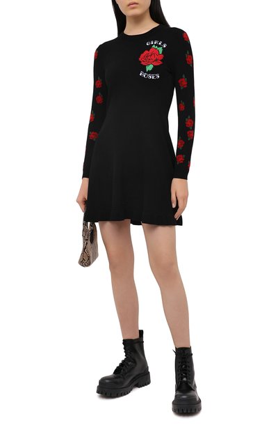 Платье из вискозы REDVALENTINO черного цвета по цене 73000 руб., арт. UR0KD01N/5GJ, фото 2 Платье из вискозы REDVALENTINO, арт. UR0KD01N/5GJ, фото 2