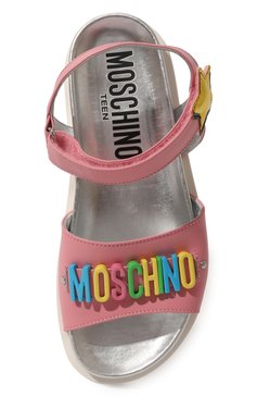 Детские кожаные сандалии MOSCHINO розового цвета, арт. 74415/32 | Фото 4 (Региональные ограничения белый список (Axapta Mercury): Не проставлено; Материал внутренний: Натуральная кожа; Материал сплава: Проставлено; Нос: Не проставлено)