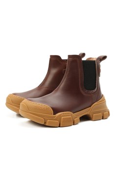 Мужского кожаные ботинки GUCCI коричневого цвета, арт. 629739/DTN50 | Фото 1 (Региональные ограничения белый список (Axapta Mercury): �Не проставлено; Материал сплава: Проставлено; Нос: Не проставлено)