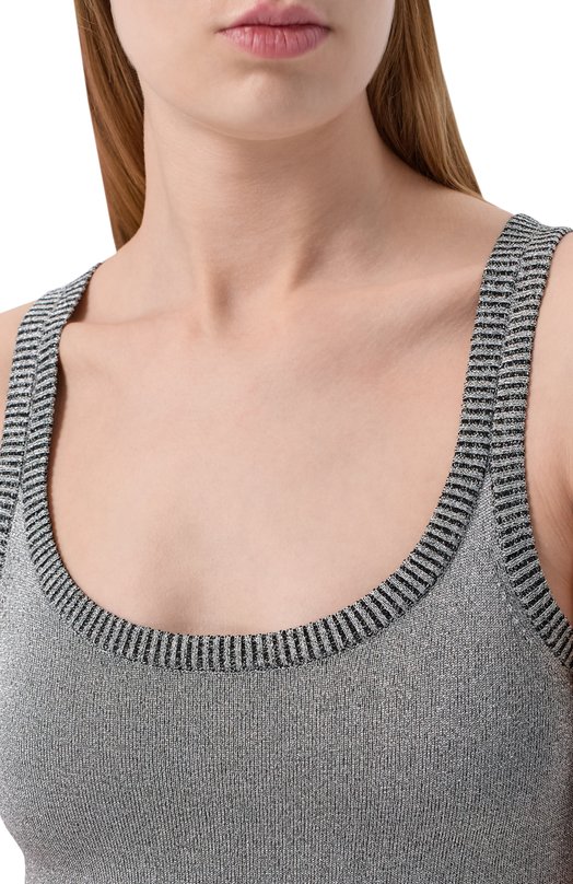 Топ из вискозы Missoni DC26SK01/BK01H3 Серебряный  DC26SK01/BK01H3 Фото 5