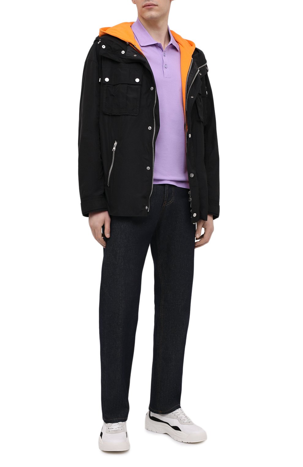 Хлопковое поло VERSACE сиреневого цвета по цене 49950 руб., арт. A87427/A237141, фото 2 Хлопковое поло VERSACE, арт. A87427/A237141, фото 2