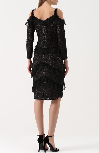 Кружевное облегающее платье с открытыми плечами TADASHI SHOJI, арт. AYW17530MD, фото 4