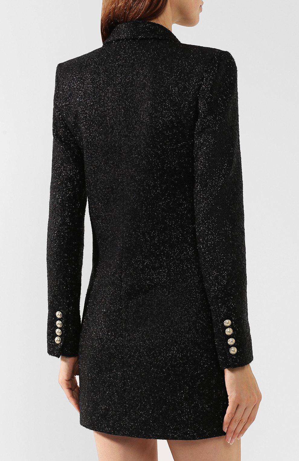 Шерстяное платье BALMAIN черного цвета по цене 298000 руб., арт. SF16132/W038, фото 4 Шерстяное платье BALMAIN, арт. SF16132/W038, фото 4
