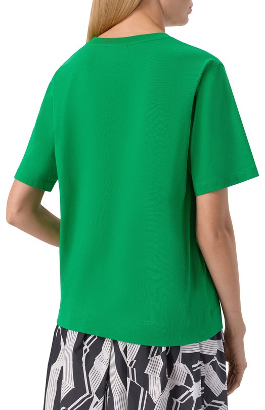 Хлопковая футболка Dries Van Noten 011100/3600 Зелёный  011100/3600 Фото 4