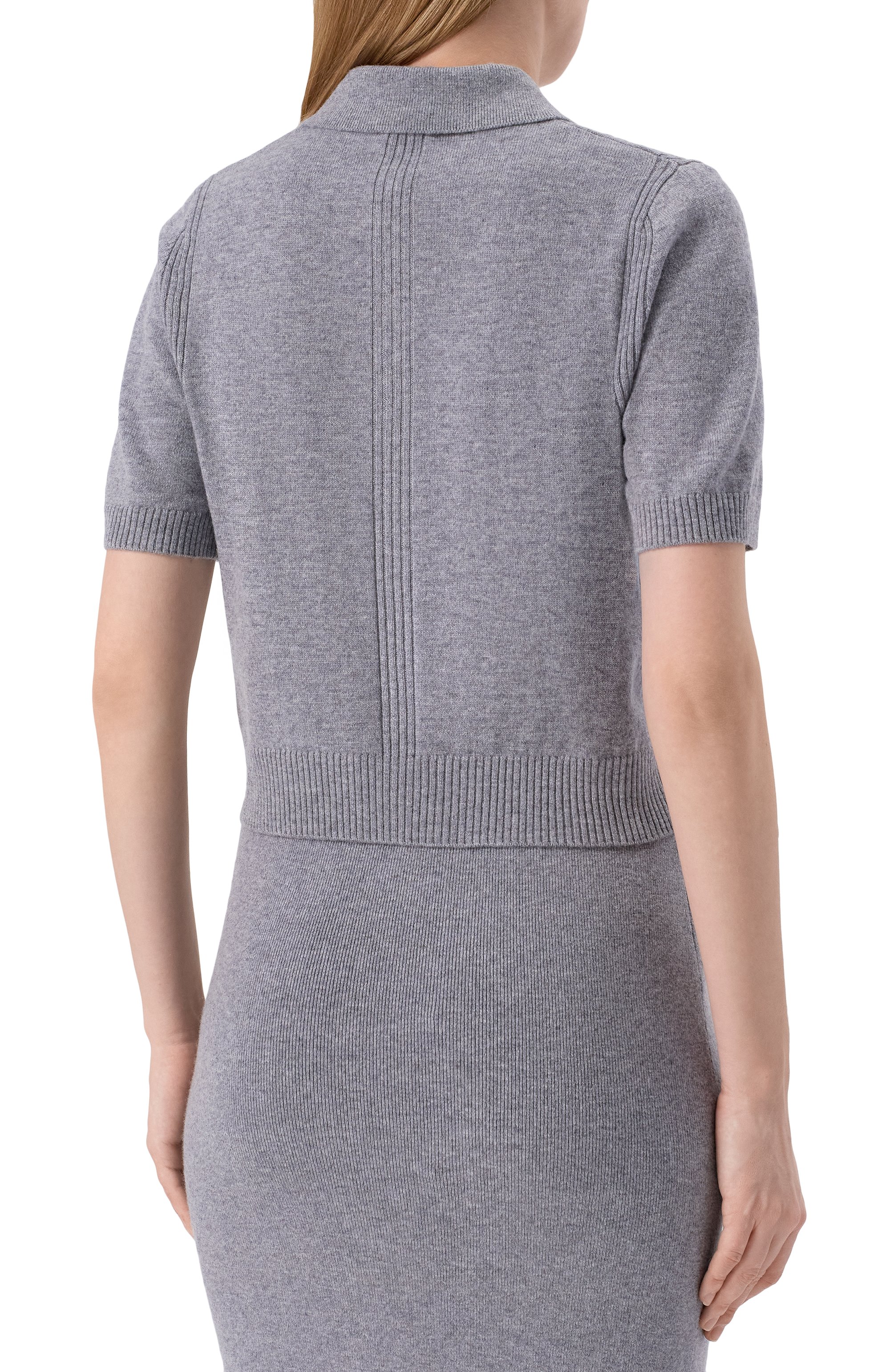 Поло из шерсти и кашемира PINKO серого цвета по цене 17700 руб., арт. 105450/A2Q9, фото 4 Поло из шерсти и кашемира PINKO, арт. 105450/A2Q9, фото 4