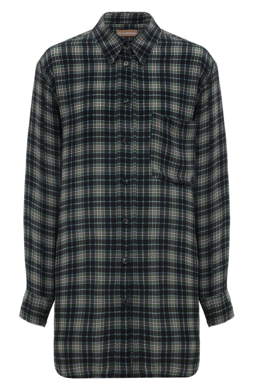 Рубашка из вискозы ACADEMIA темно-синего цвета по цене 25150 руб., арт. CELIA-P0CKET-BC/73DM1, фото 1 Рубашка из вискозы ACADEMIA, арт. CELIA-P0CKET-BC/73DM1, фото 1