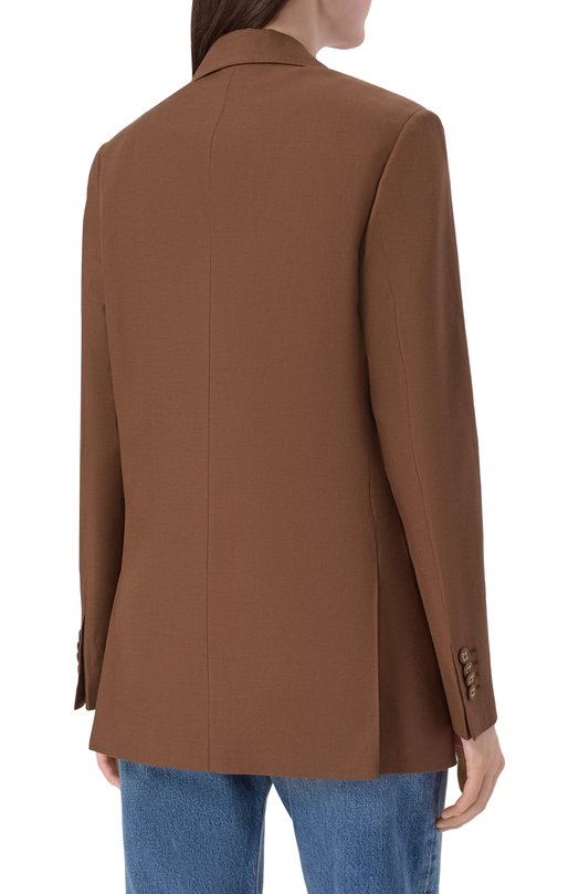 Жакет из лиоцелла и льна Officine Generale S26WTLG408 Коричневый  S26WTLG408 Фото 4