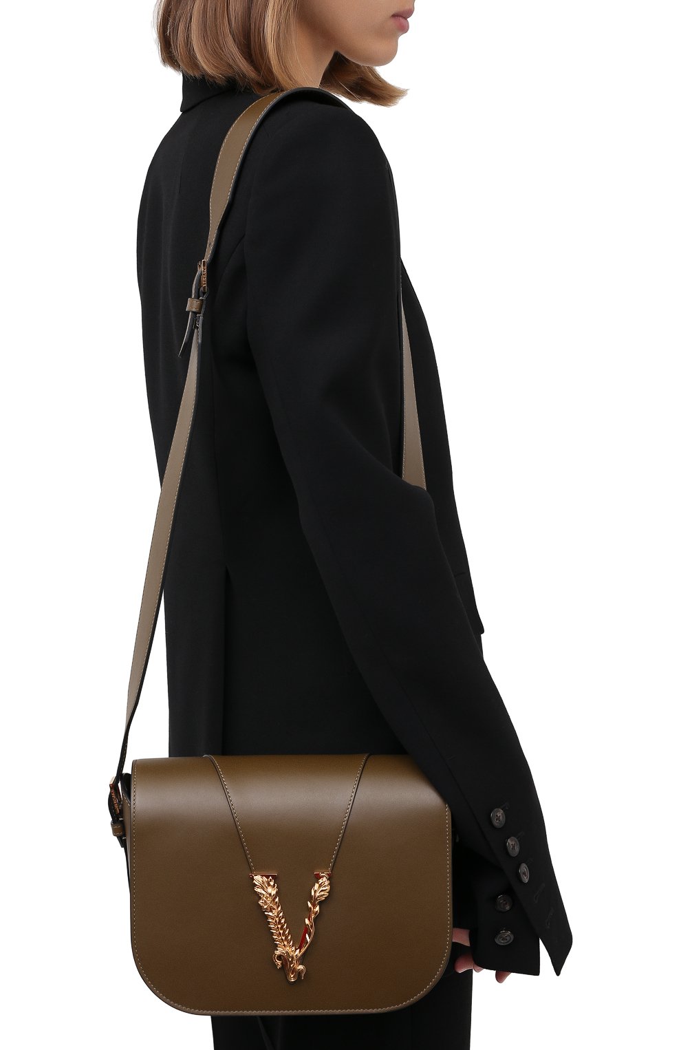 Сумка virtus VERSACE хаки цвета по цене 265000 руб., арт. DBFH316/D5VIT, фото 2 Сумка virtus VERSACE, арт. DBFH316/D5VIT, фото 2