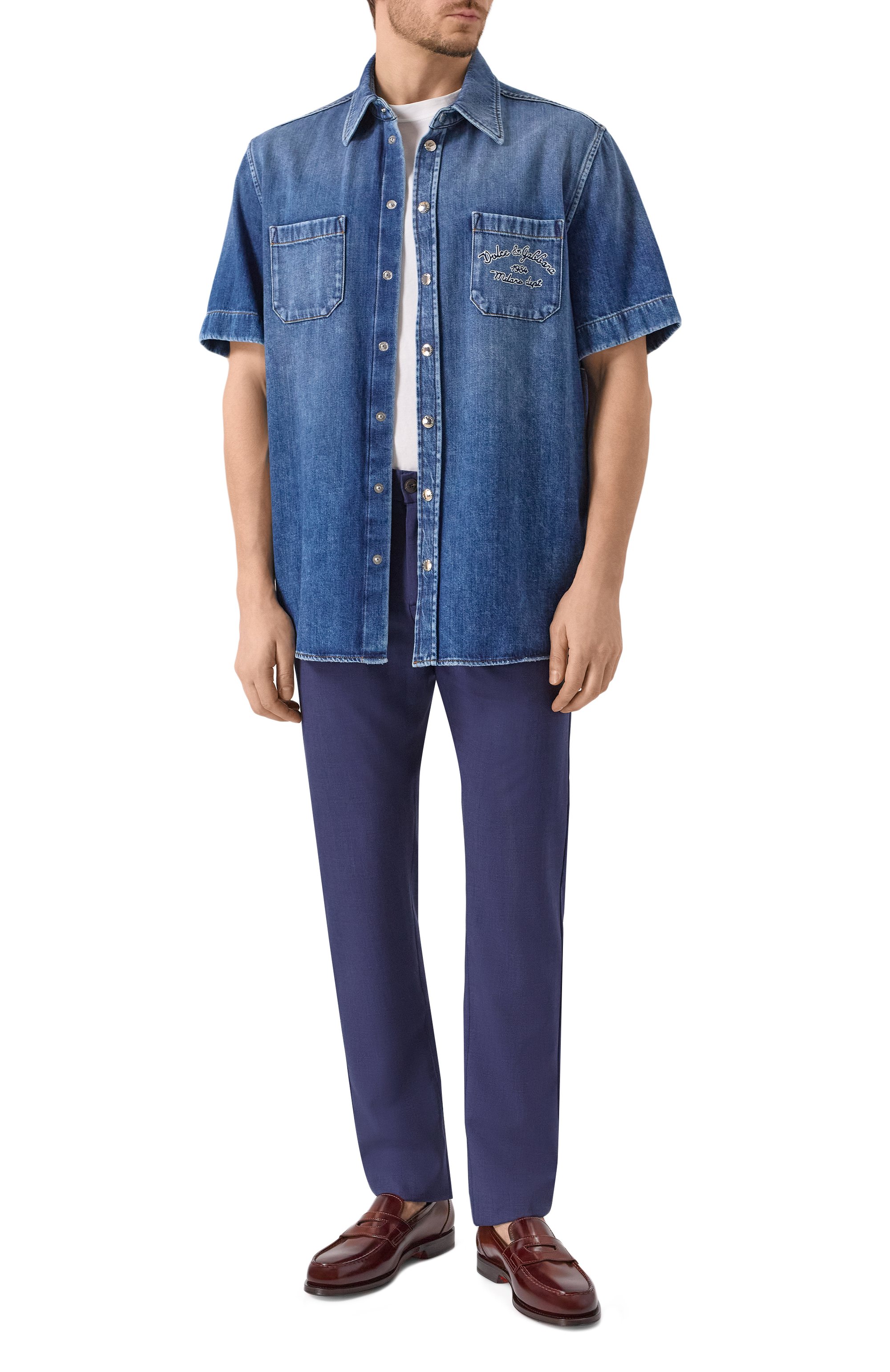 Джинсовая рубашка DOLCE & GABBANA синего цвета по цене 126000 руб., арт. G5MQ8Z/G8MK5, фото 2 Джинсовая рубашка DOLCE & GABBANA, арт. G5MQ8Z/G8MK5, фото 2