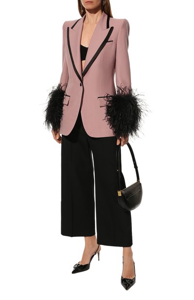 Шерстяной жакет с отделкой перьями GUCCI, арт. 681113/Z8AVY, фото 2