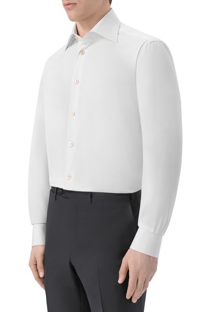 Хлопковая сорочка KITON белого цвета по цене 128000 руб., арт. UCCH09666, фото 3 Хлопковая сорочка KITON, арт. UCCH09666, фото 3