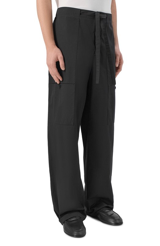 Хлопковые брюки-карго Jil Sander J47KA0295/J45292 Чёрный  J47KA0295/J45292 Фото 3