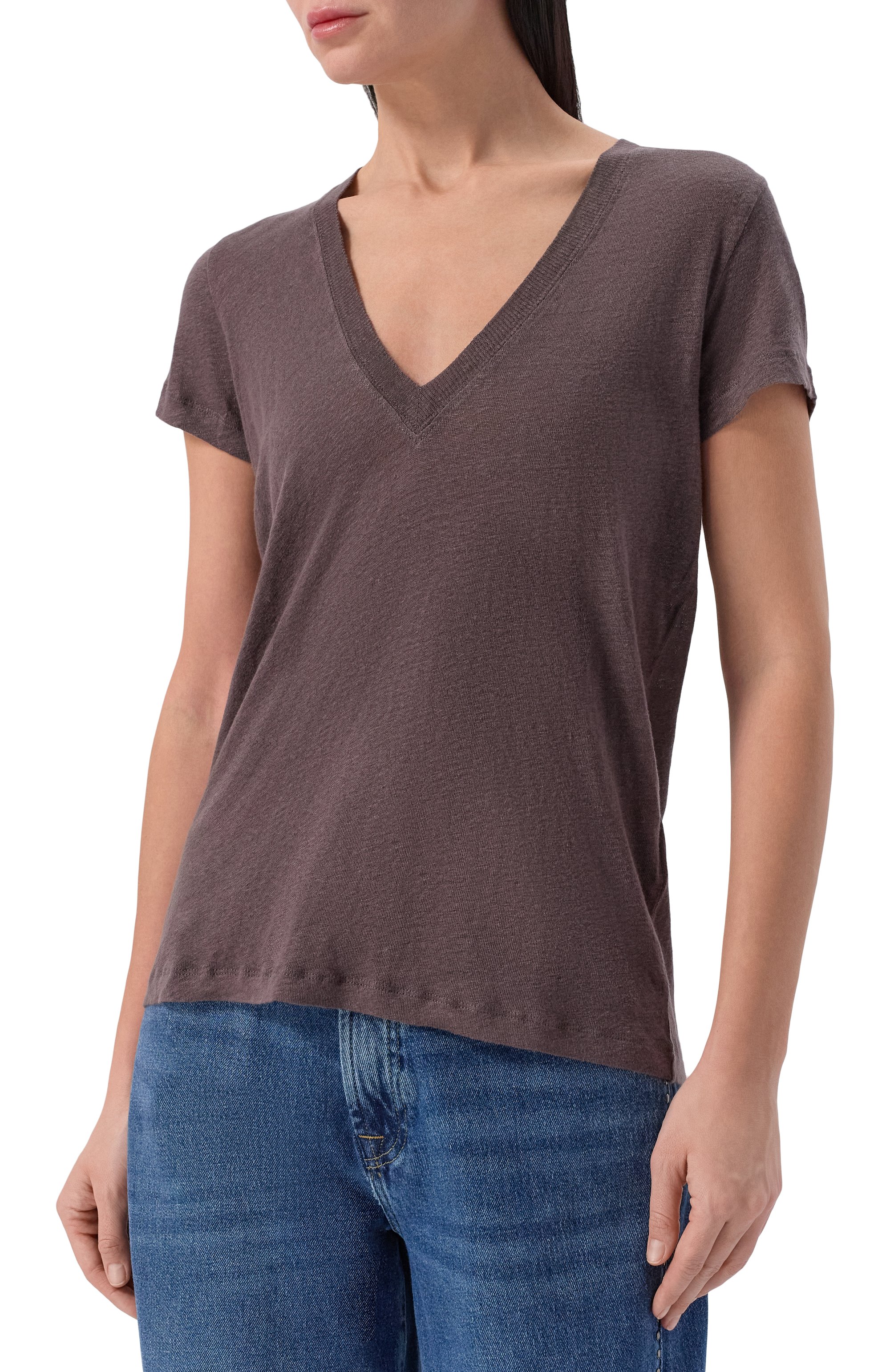 Льняная футболка IRO коричневого цвета по цене 17850 руб., арт. WP19R0DE0, фото 3 Льняная футболка IRO, арт. WP19R0DE0, фото 3