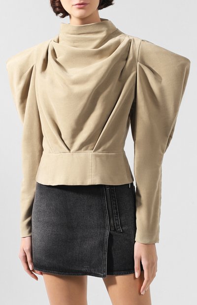 Хлопковая блузка ISABEL MARANT бежевого цвета по цене 38900 руб., арт. HT1601-19H014I/DIX0N, фото 3 Хлопковая блузка ISABEL MARANT, арт. HT1601-19H014I/DIX0N, фото 3