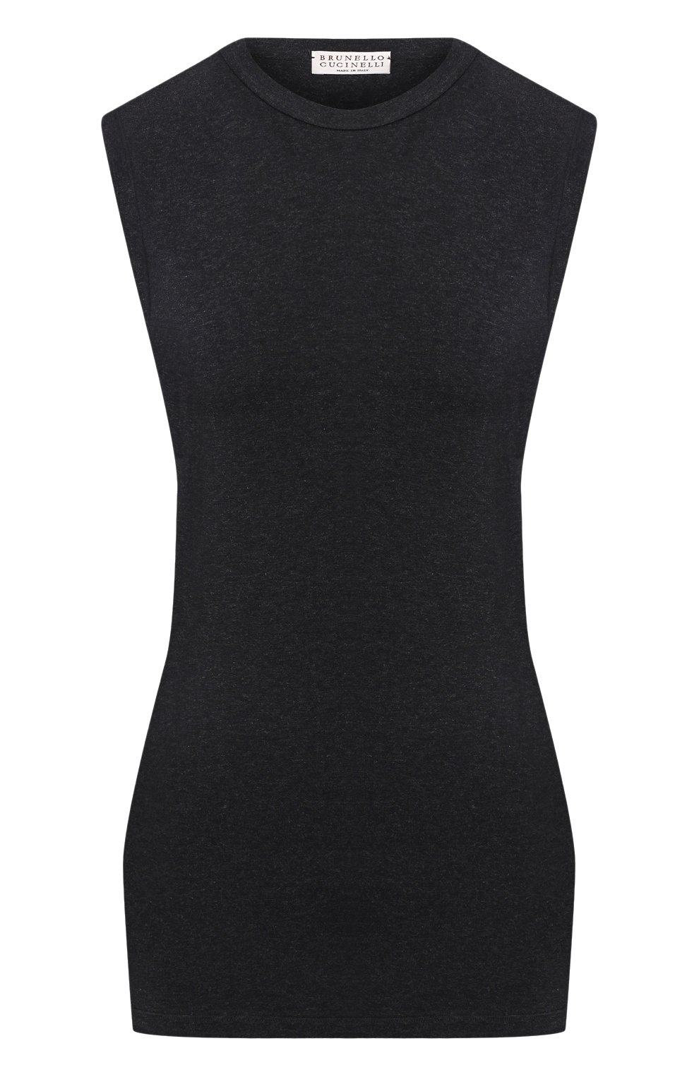 Хлопковый топ BRUNELLO CUCINELLI темно-серого цвета по цене 34850 руб., арт. M0T18B0180, фото 1 Хлопковый топ BRUNELLO CUCINELLI, арт. M0T18B0180, фото 1