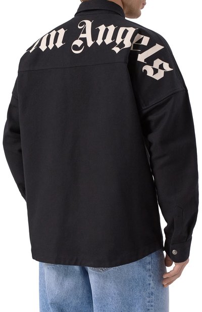 Хлопковая куртка-рубашка PALM ANGELS, арт. PMES044C99FAB001, фото 4