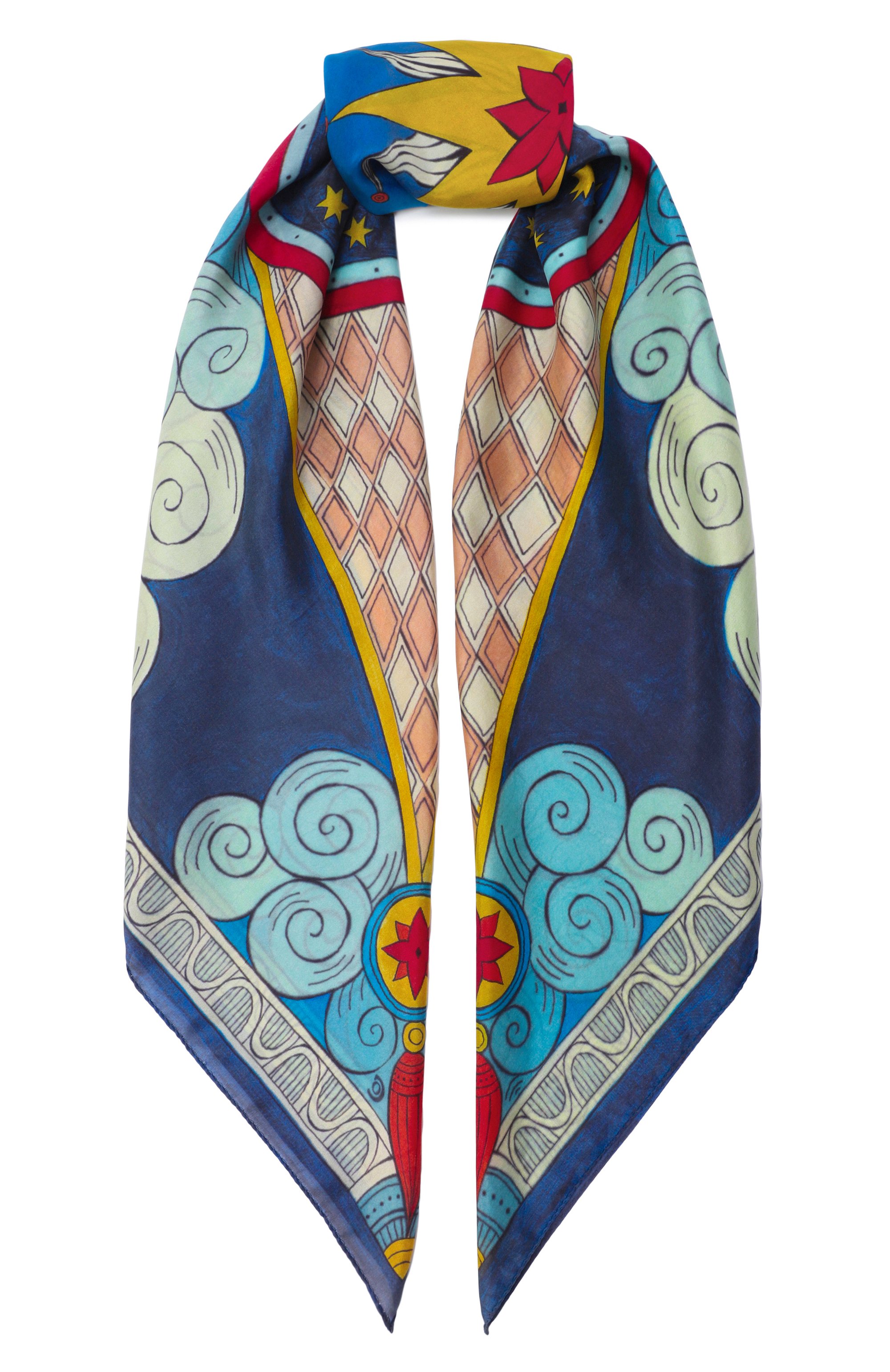 Шелковая шаль небесный хоровод GOURJI, арт. 91145037/4161108, фото 1