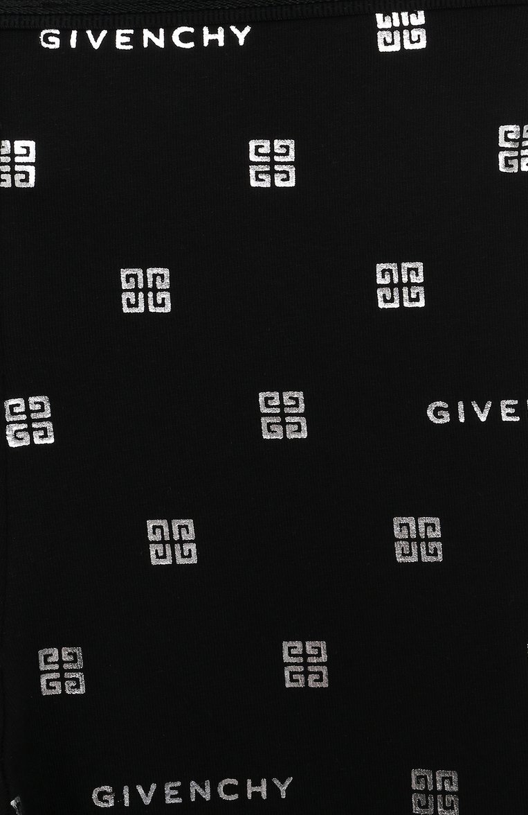 Детские хлопковые легинсы GIVENCHY черного цвета, арт. H14211/6A-12A | Фото 3 (Нос: Не проставлено; Материал внешний: Хлопок; Девочки Кросс-КТ: Леггинсы-одежда; Ростовка одежда: 6 лет | 116 см, 8 лет | 128 см, 12 лет | 152 см, 10 - 11 лет | 140 - 146см)