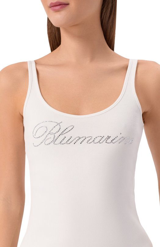 Хлопковая майка Blumarine 2T129A Белый  2T129A Фото 5