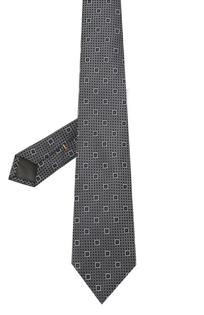 Шелковый галстук CANALI темно-серого цвета по цене 12700 руб., арт. 18/HJ03163, фото 2 Шелковый галстук CANALI, арт. 18/HJ03163, фото 2