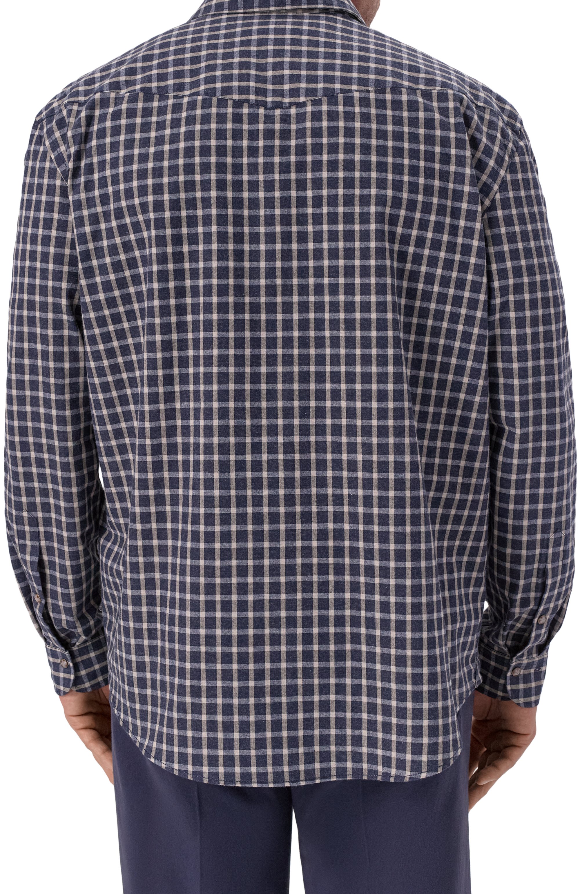 Хлопковая рубашка VAN LAACK темно-синего цвета по цене 38450 руб., арт. VL-RAM01-K/156639/3XL-6XL, фото 4 Хлопковая рубашка VAN LAACK, арт. VL-RAM01-K/156639/3XL-6XL, фото 4