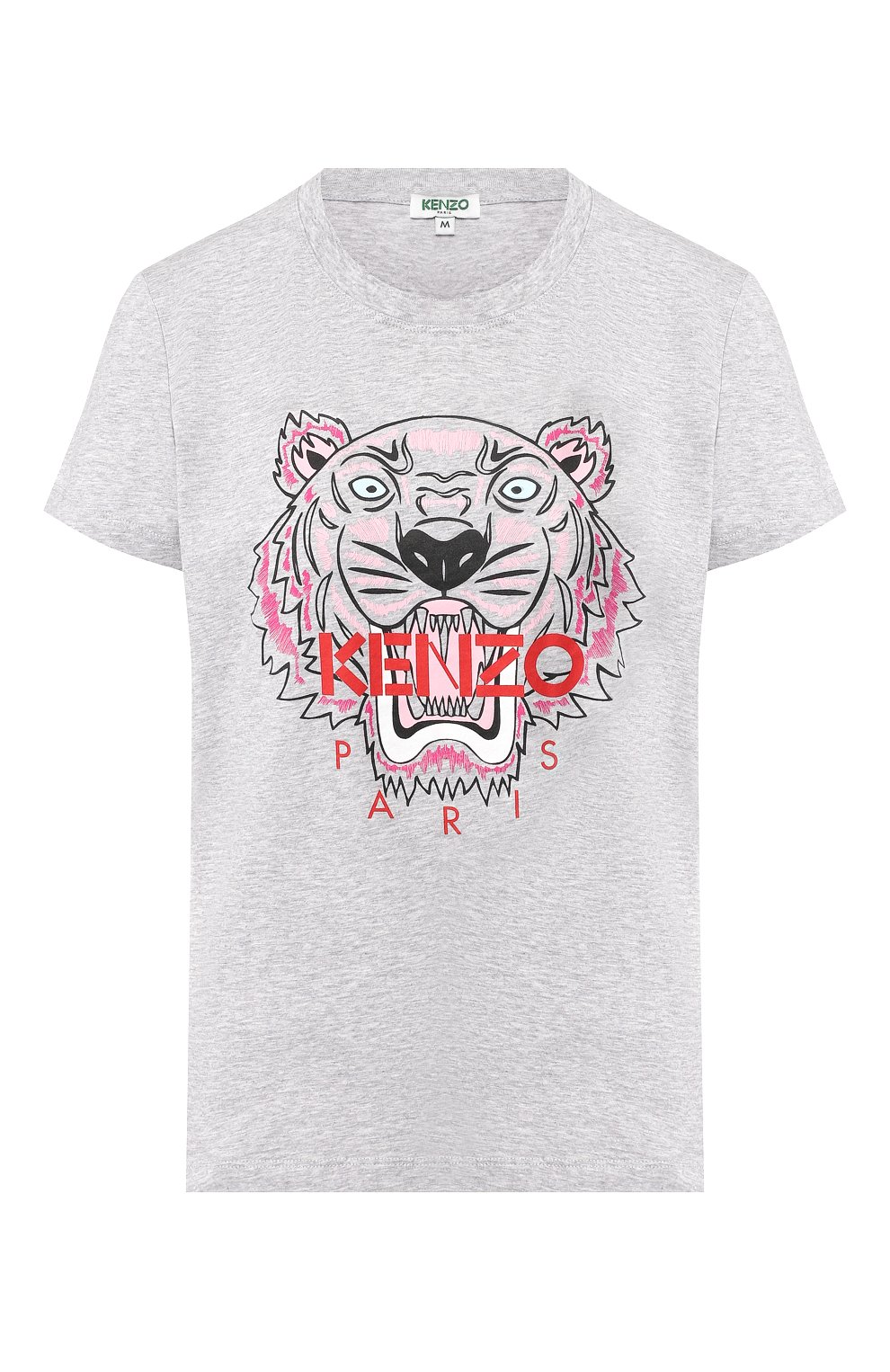 Хлопковая футболка KENZO серого цвета по цене 13050 руб., арт. 2TS7214YB, фото 1 Хлопковая футболка KENZO, арт. 2TS7214YB, фото 1