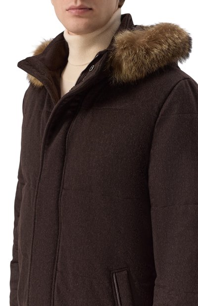 Кашемировый пуховик с отделкой из енота STEFANO RICCI, арт. MDJ6300293/4816, фото 5