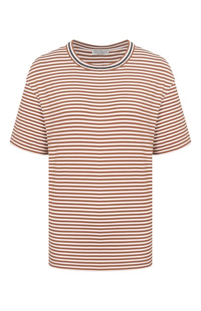 Же нская хлопковая футболка BRUNELLO CUCINELLI, арт. MPL29HI900